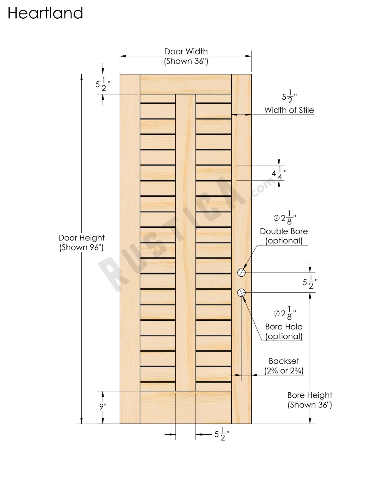 Heartland Exterior Slab Door | Rustica